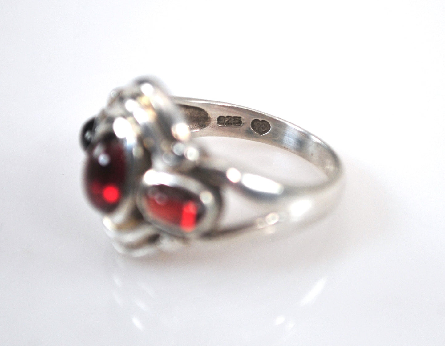 Pranda Sterling Silver Amber Ring