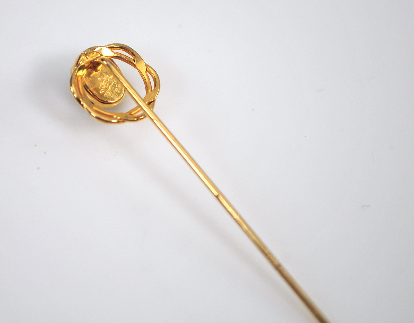 Vintage Gold Filled Jade Stick Pin