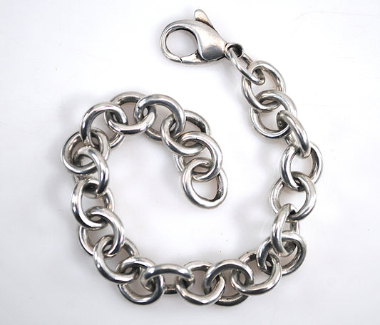Heavy Sterling Silver Rolo Link Bracelet
