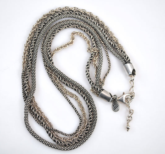 Silpada Sterling Silver 4 Strand Popcorn Rope Necklace