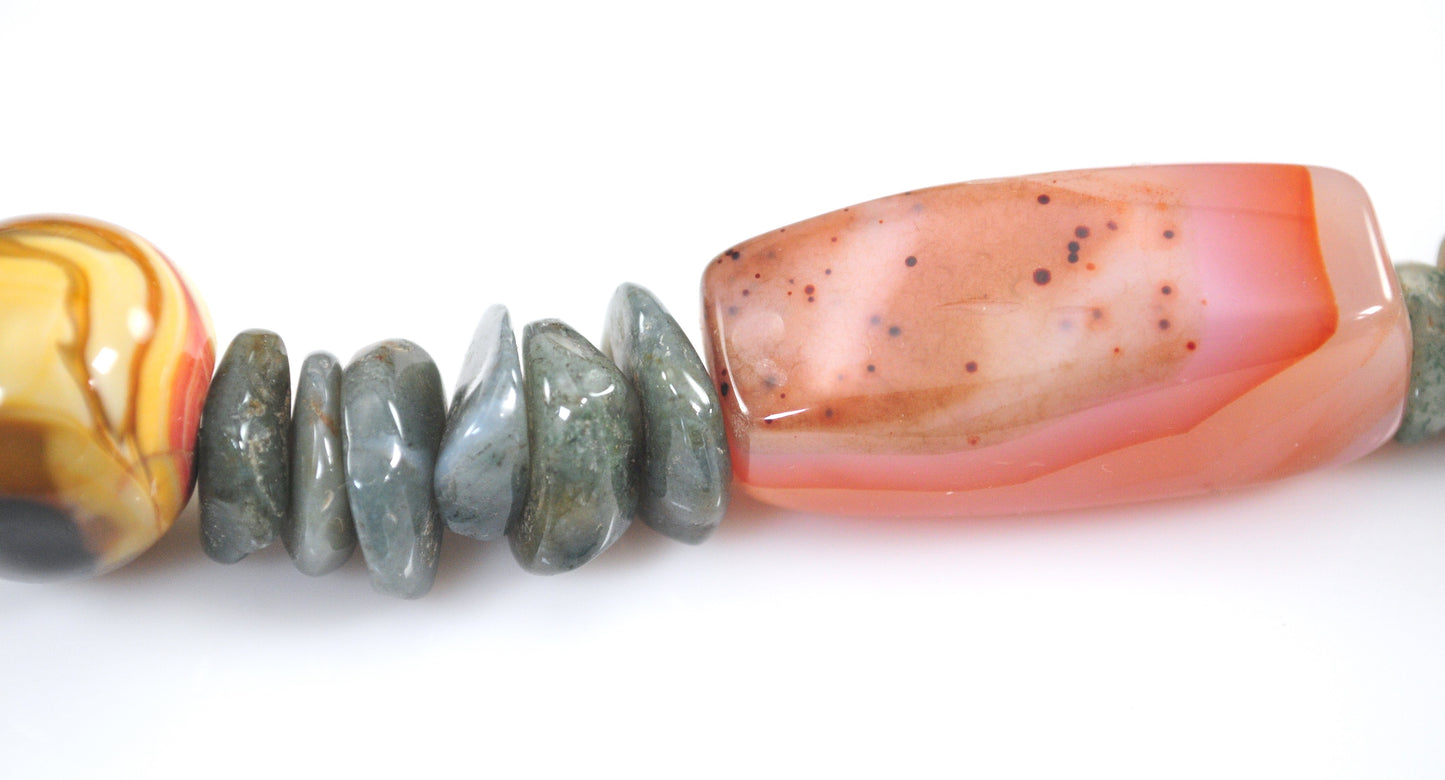 Heavy Beggar Bead Stone Necklace