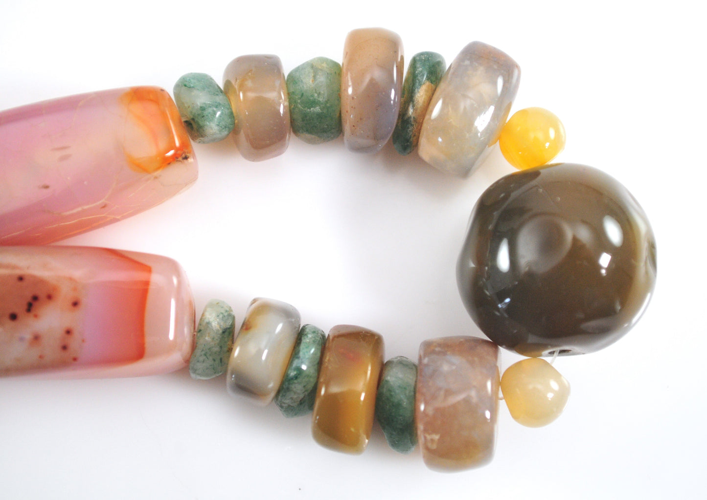 Heavy Beggar Bead Stone Necklace