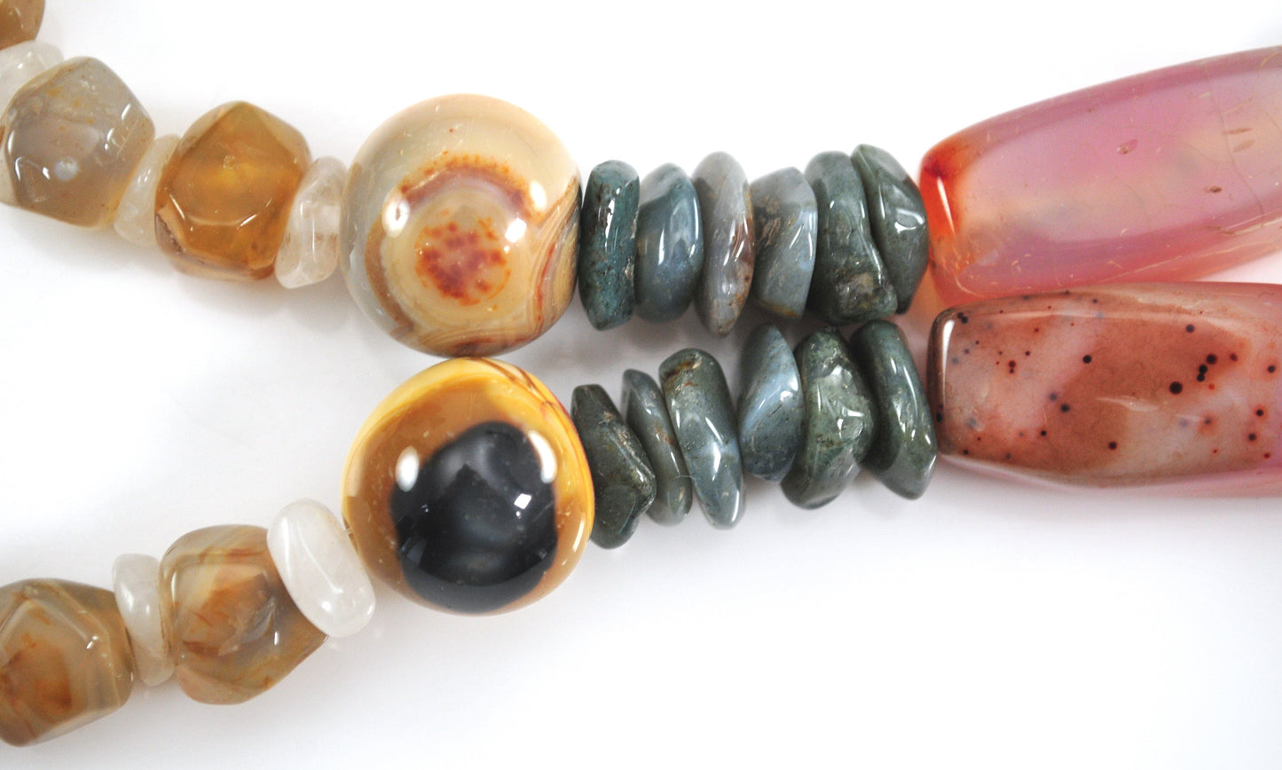 Heavy Beggar Bead Stone Necklace
