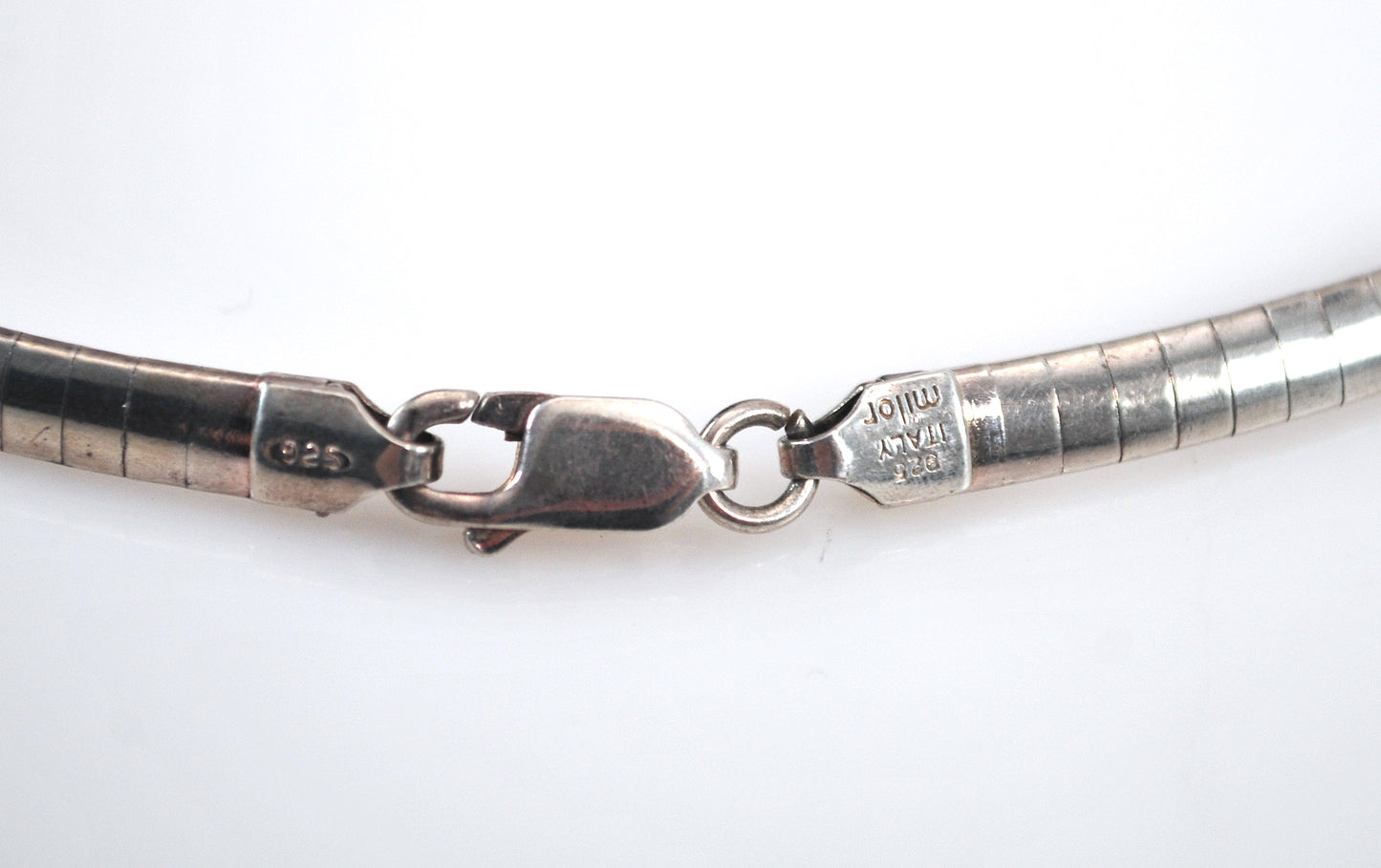 Milor Sterling Silver 4mm Omega Choker Necklace