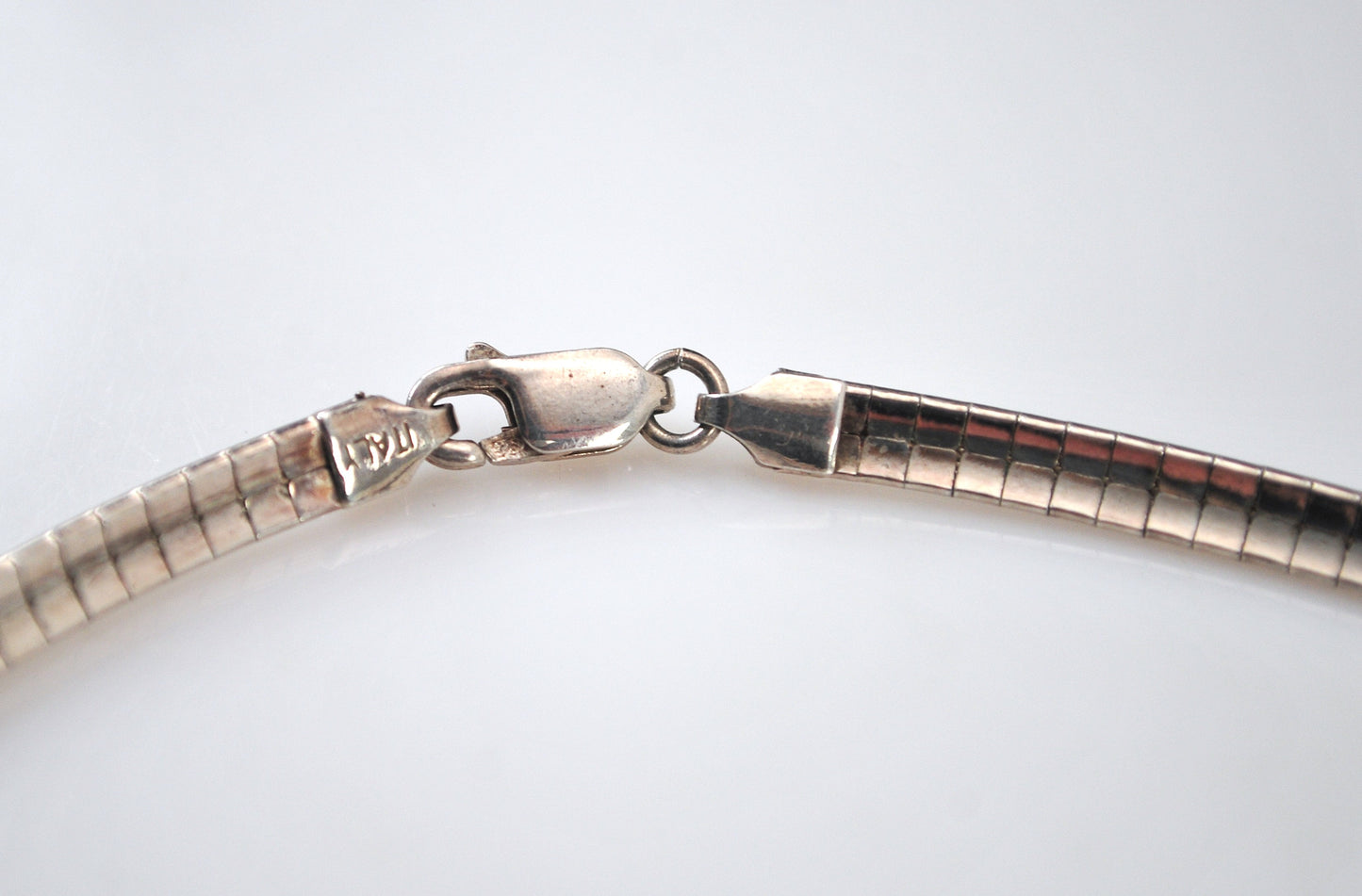 Milor Sterling Silver 4mm Omega Choker Necklace