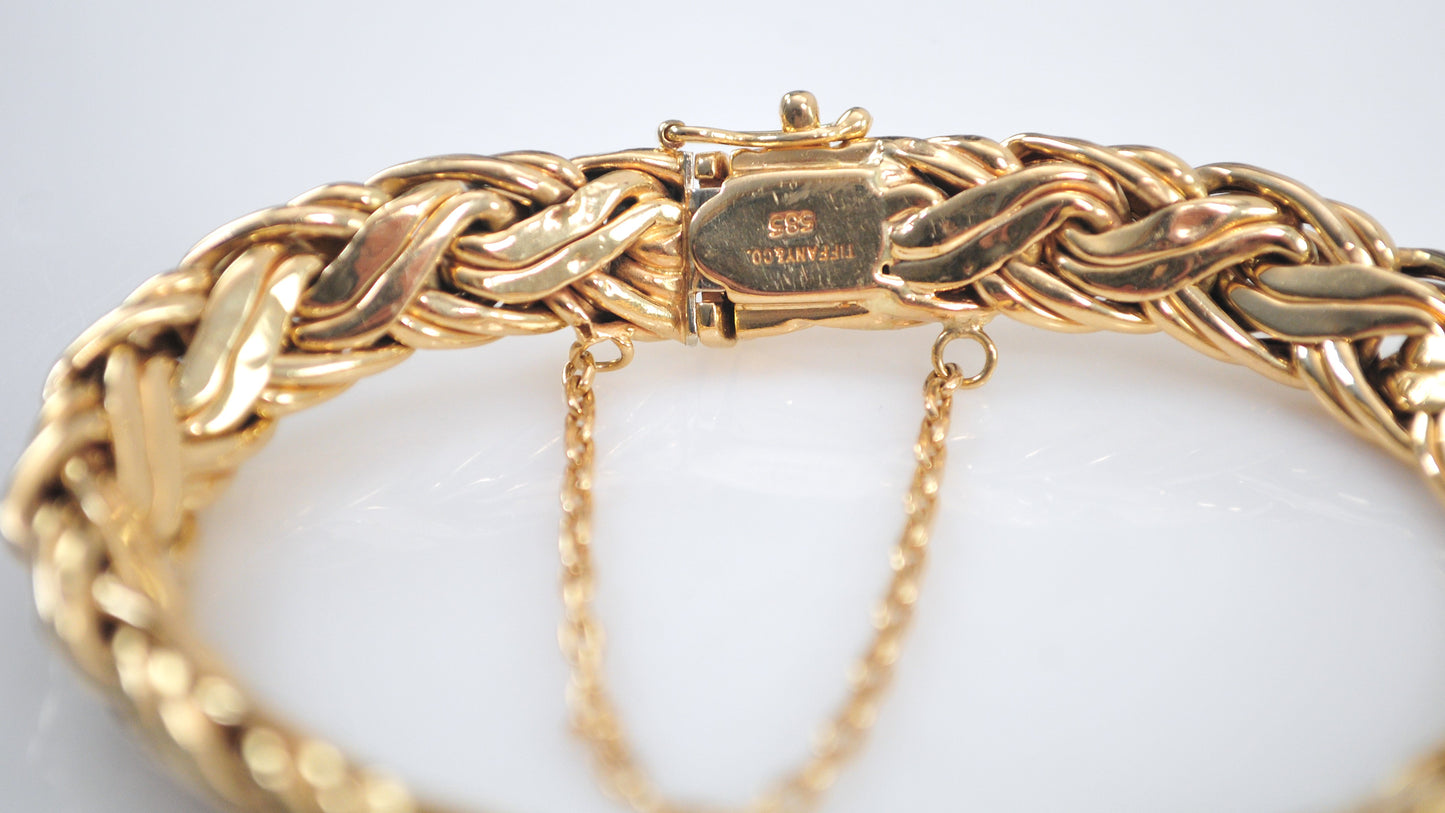 AS IS - Estate Tiffany & Co 14K Gold Weave Bracelet