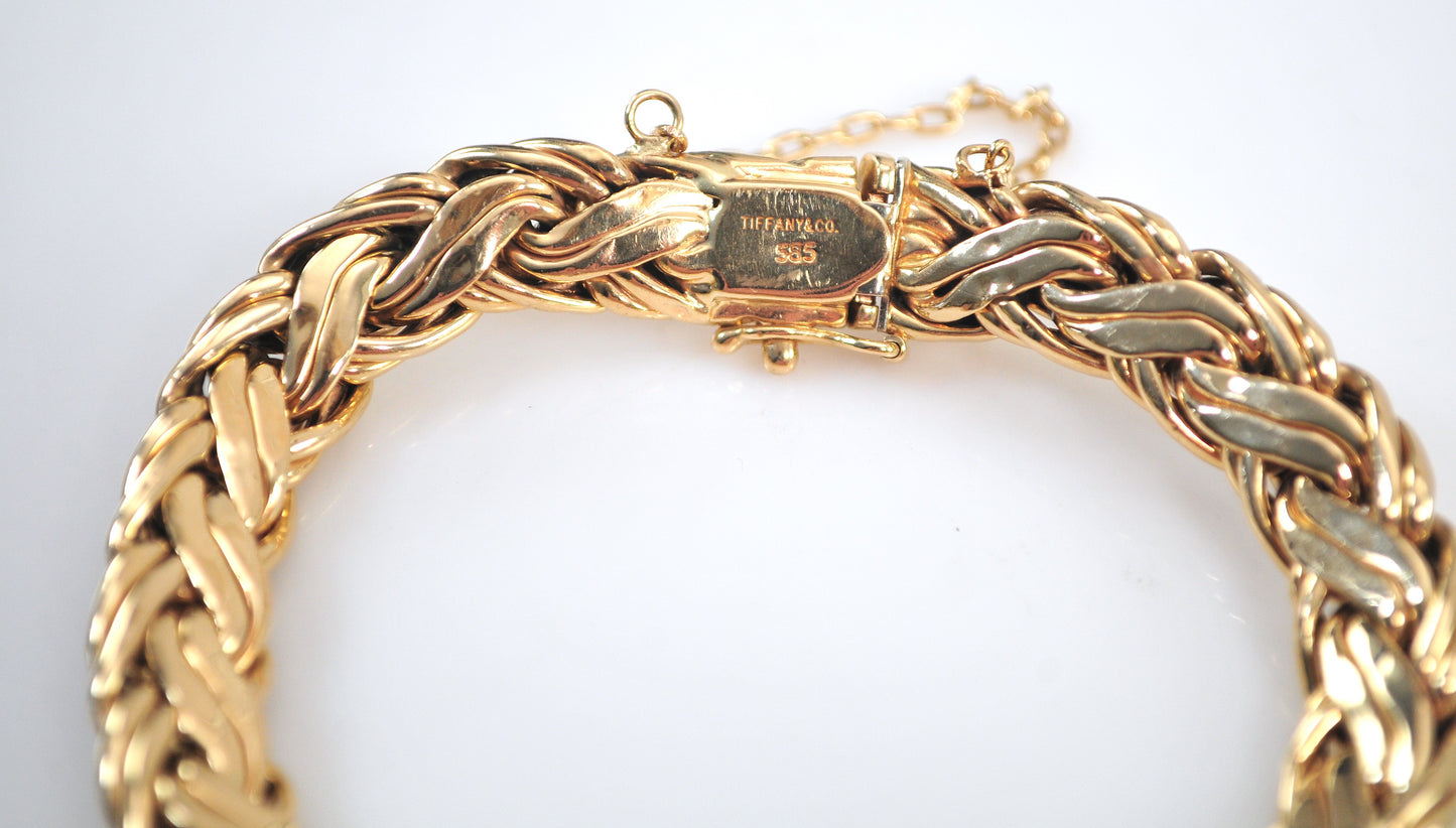 AS IS - Estate Tiffany & Co 14K Gold Weave Bracelet