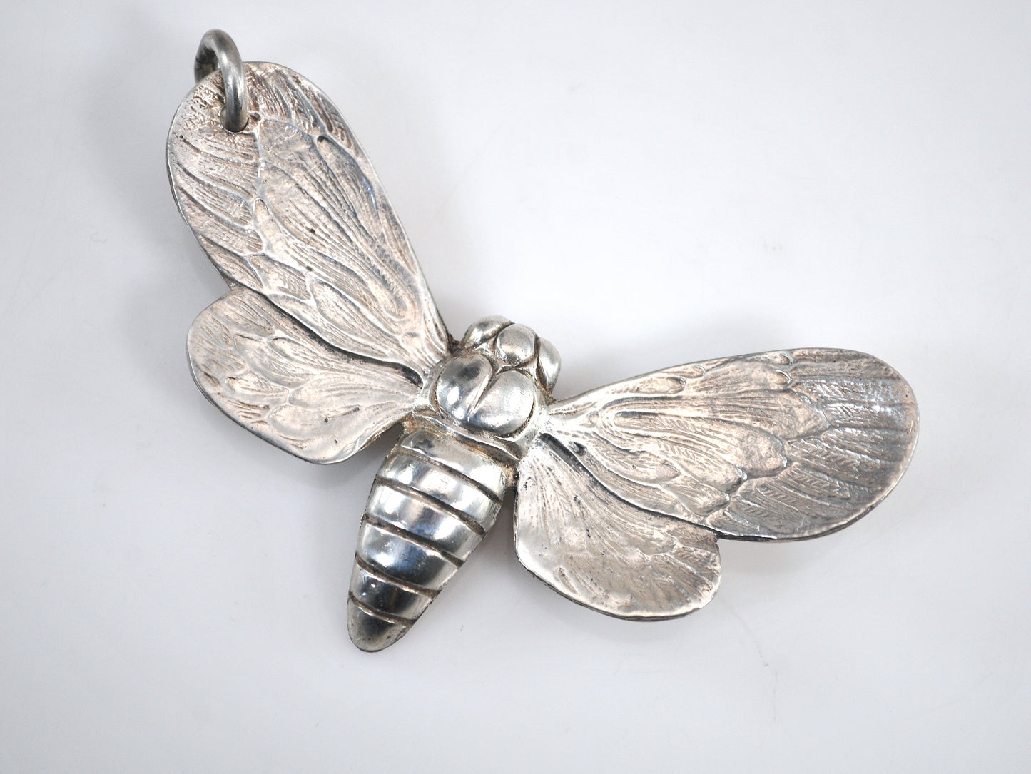 Large Sterling Silver Insect Brooch Pendant