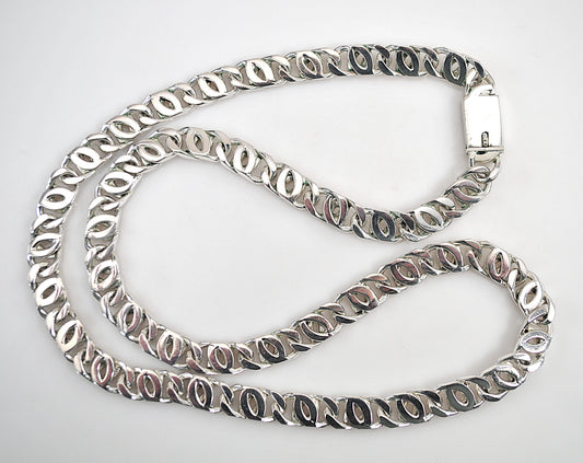 Heavy Taxco 925 Sterling Silver Chain Necklace
