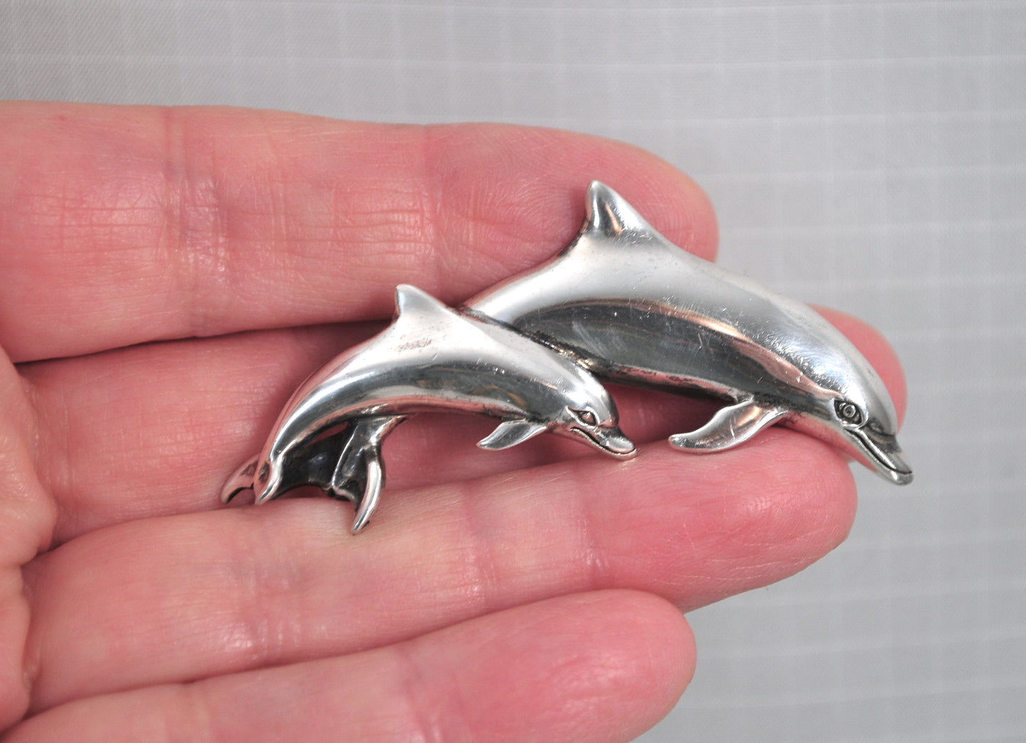 Kabana 925 Sterling Silver Dolphin Brooch