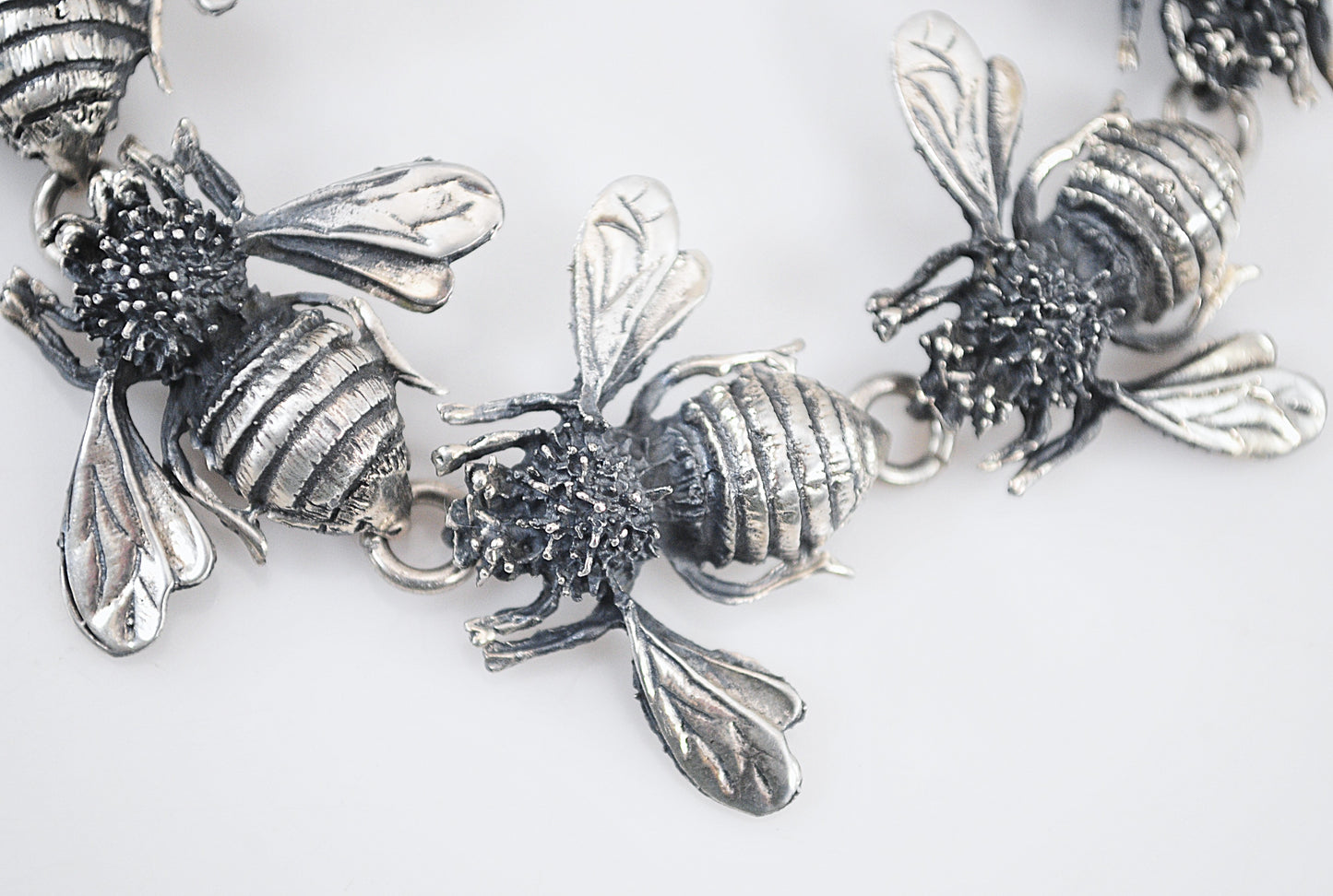 Sterling Silver Bumble Bee Link Bracelet