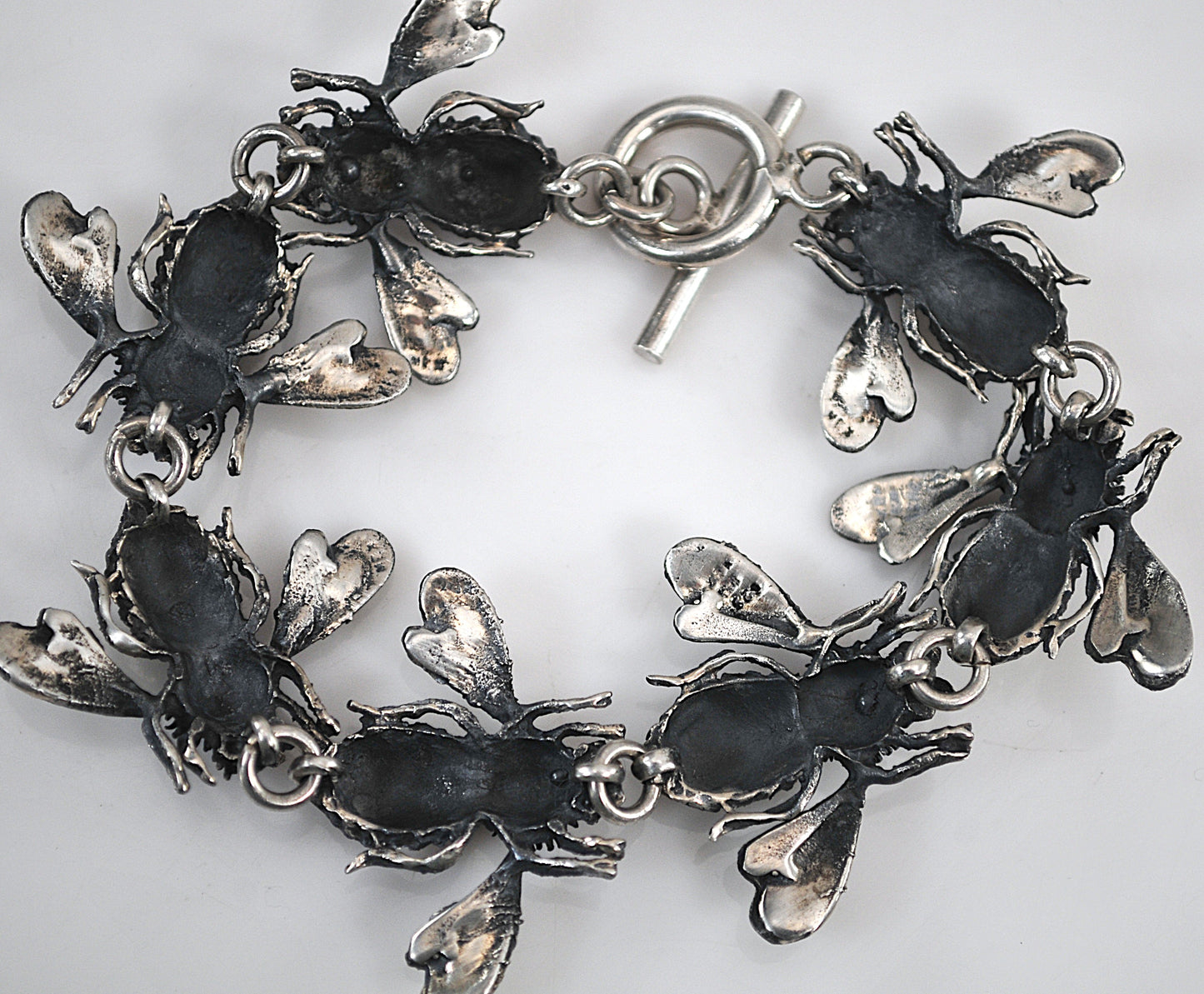 Sterling Silver Bumble Bee Link Bracelet