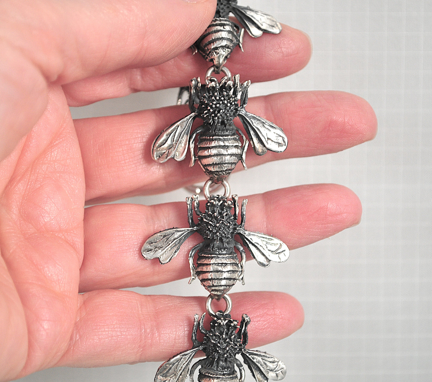 Sterling Silver Bumble Bee Link Bracelet