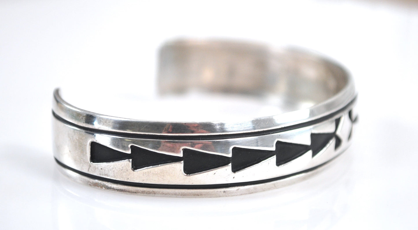 Sterling Silver T Billy Navajo Cuff Bracelet