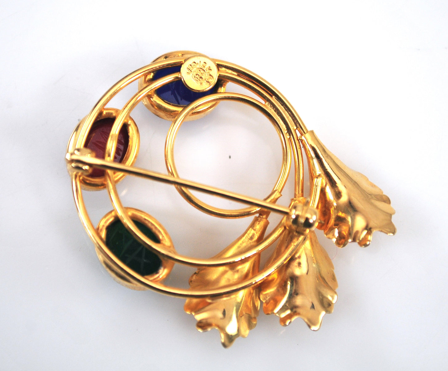 Vintage Signed Gold Filled Scarab Brooch