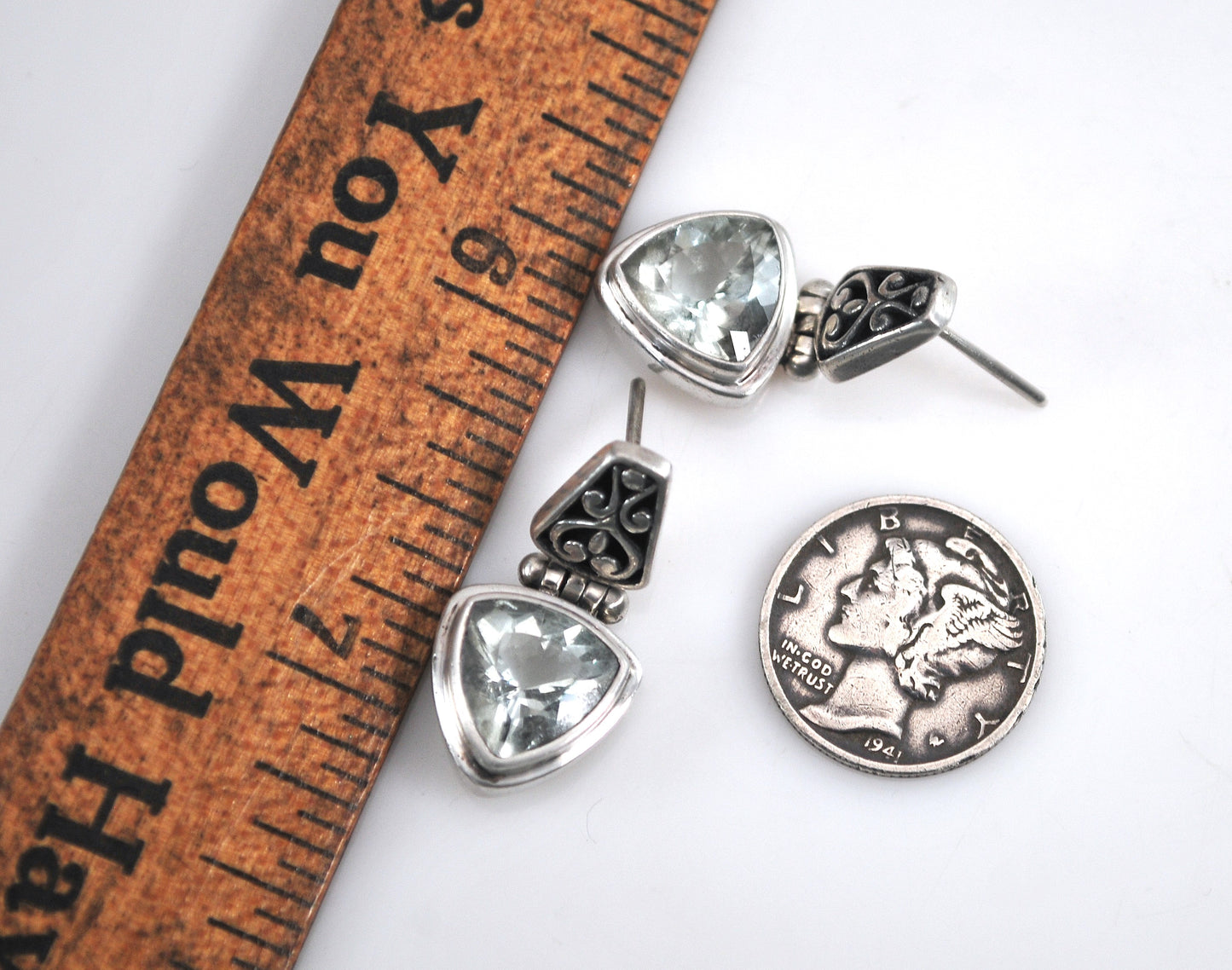 Sterling Silver Green Amethyst Earrings