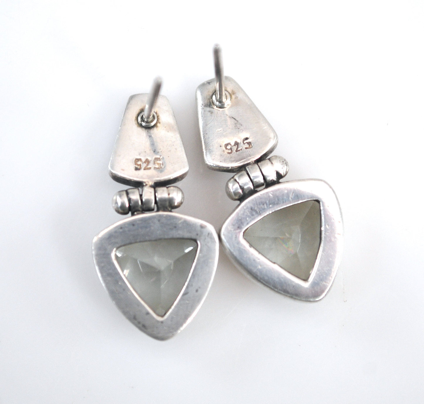 Sterling Silver Green Amethyst Earrings