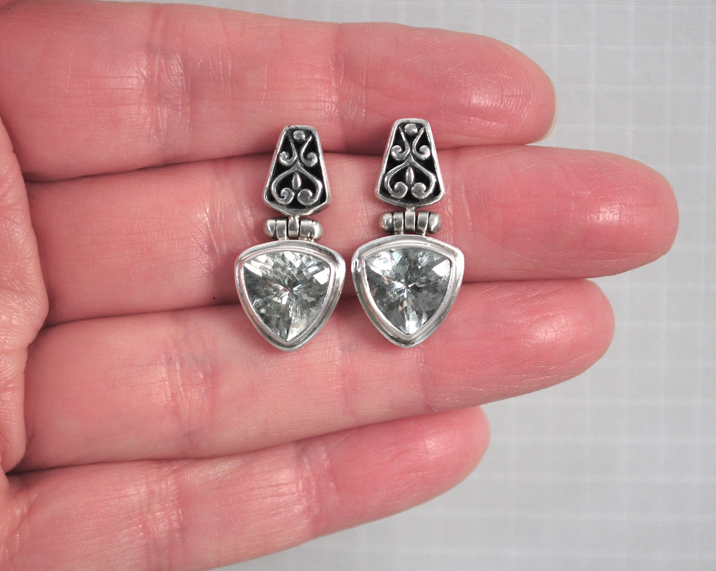 Sterling Silver Green Amethyst Earrings