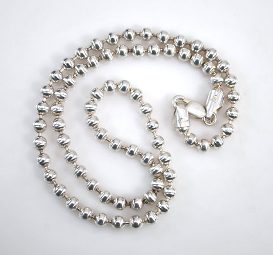 925 Italy 4mm Bead Ball Chain Choker Necklace