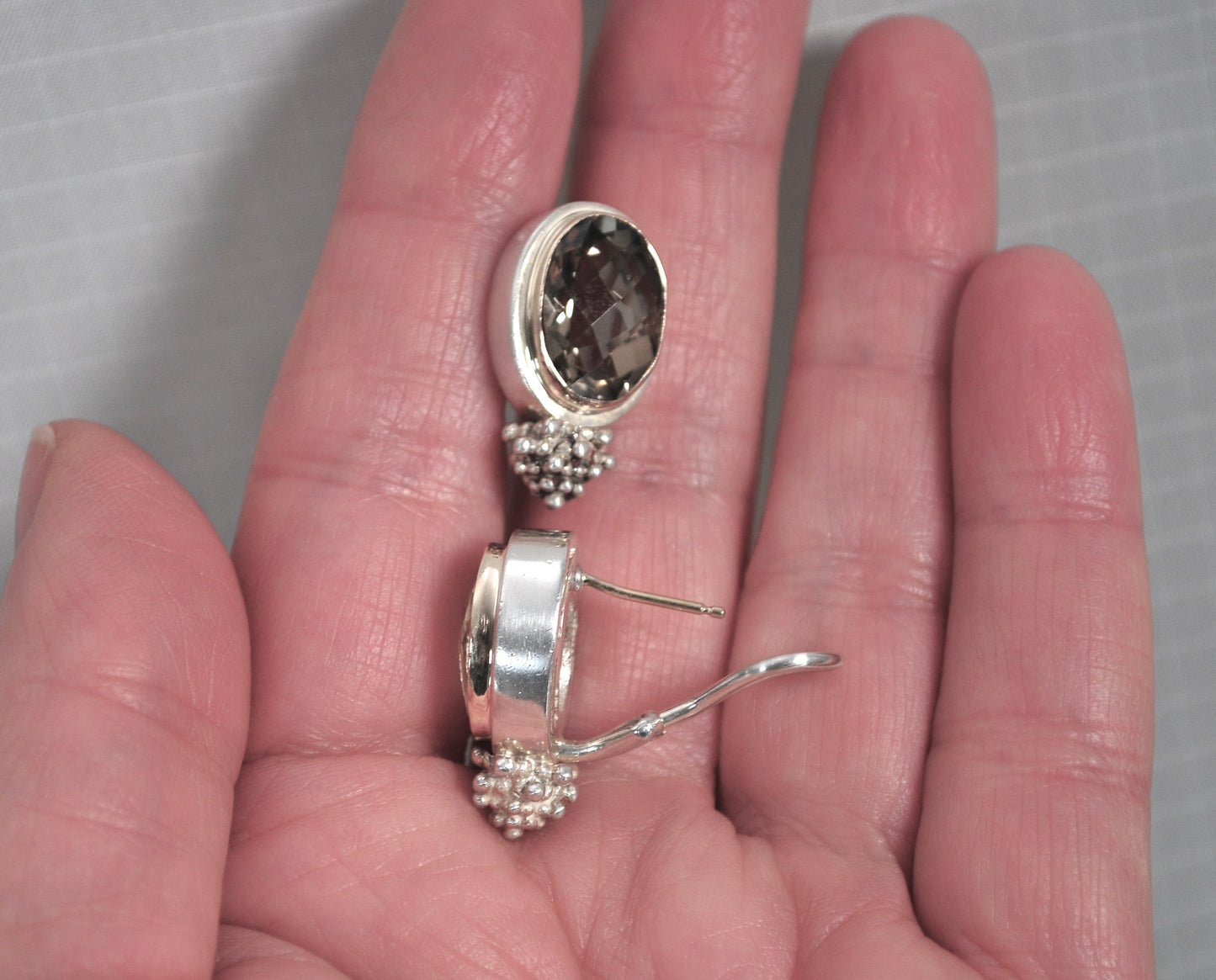 Michael Dawkins 925 14K accent Smoky Quartz Earrings