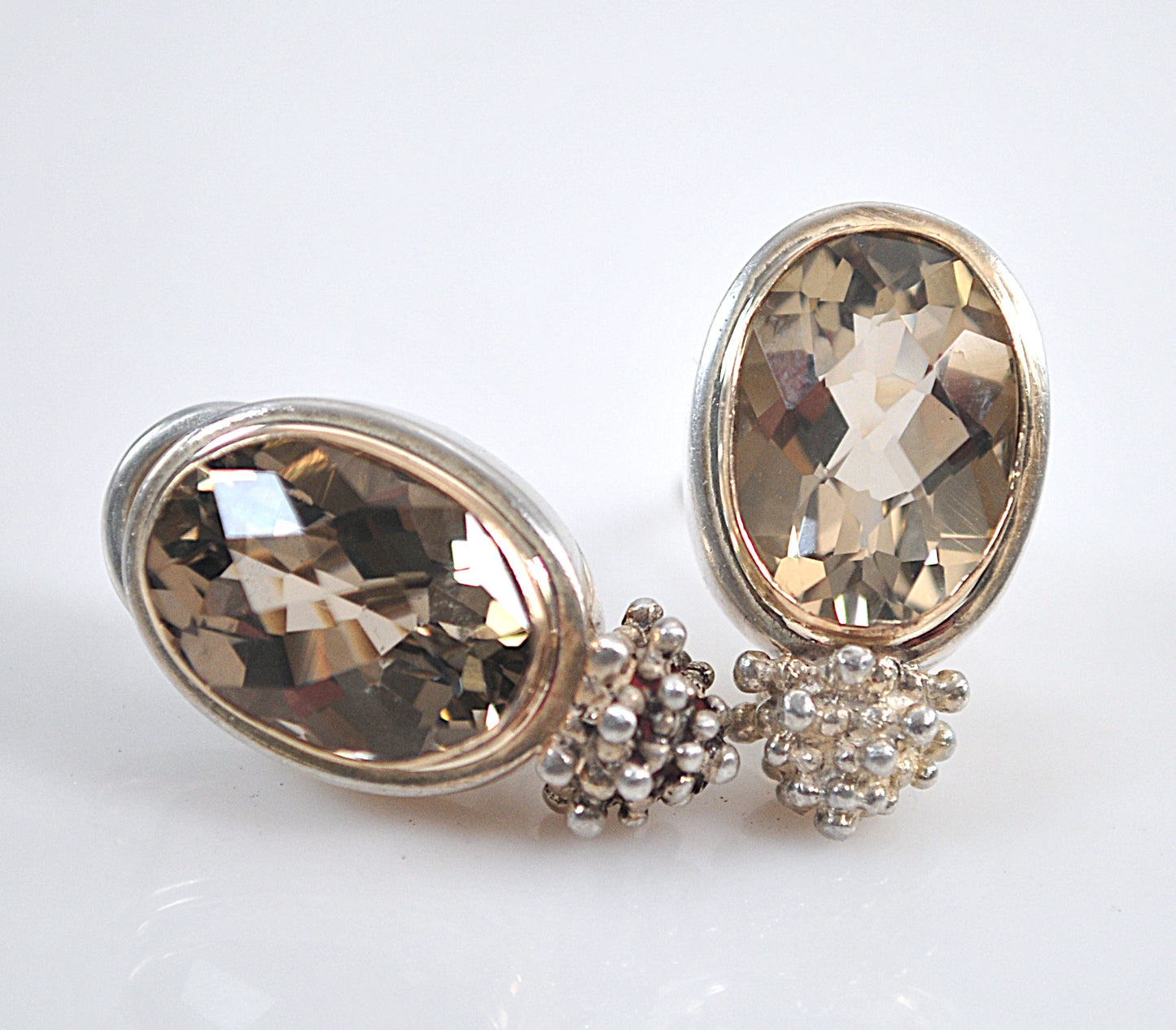 Michael Dawkins 925 14K accent Smoky Quartz Earrings