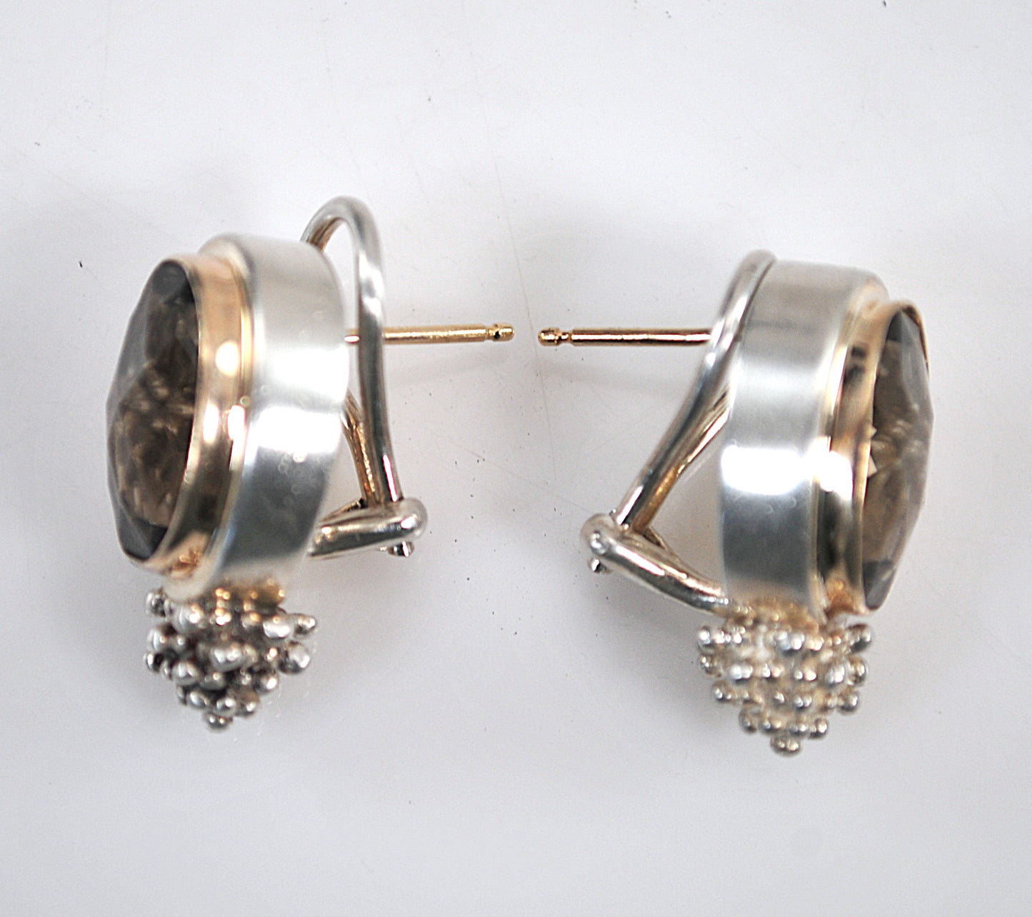 Michael Dawkins 925 14K accent Smoky Quartz Earrings