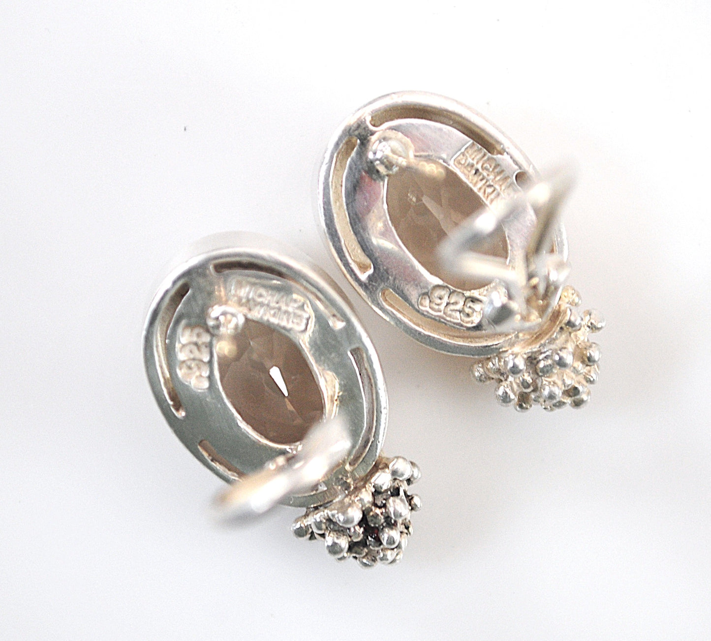 Michael Dawkins 925 14K accent Smoky Quartz Earrings