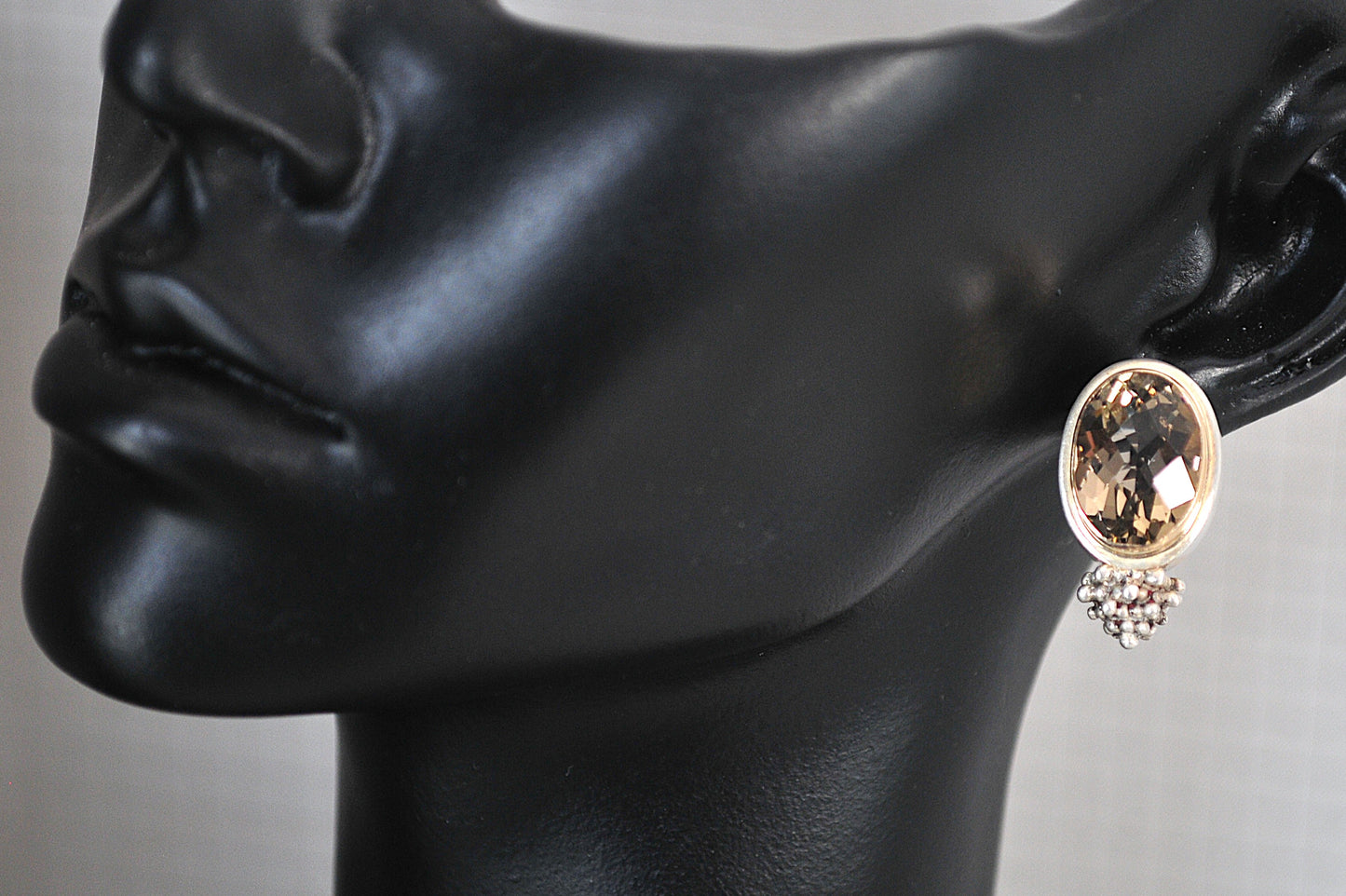 Michael Dawkins 925 14K accent Smoky Quartz Earrings