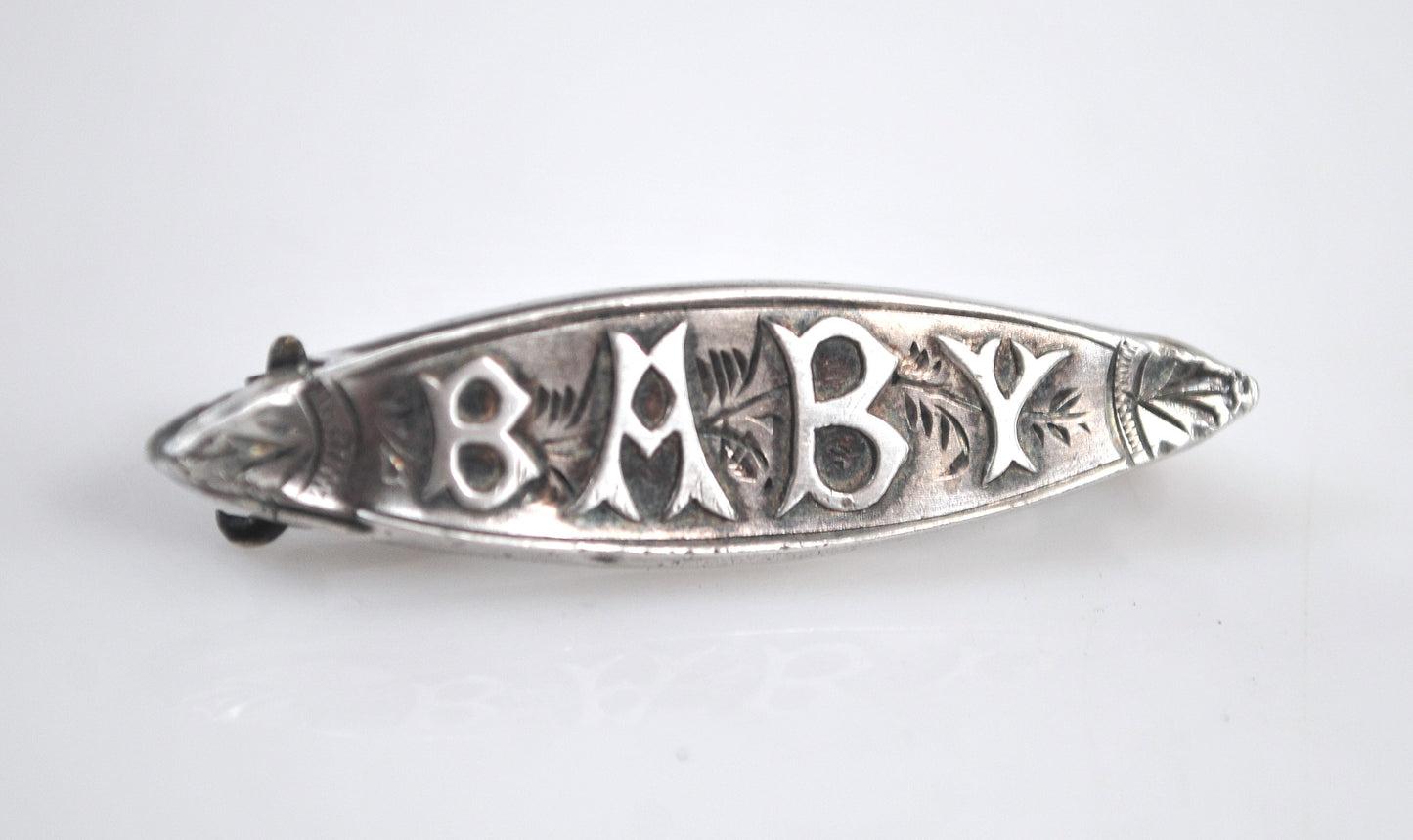 Antique Sterling Silver BABY Pin
