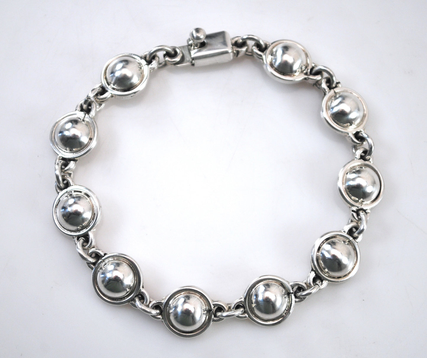 Sterling Silver Dome Circle Bracelet