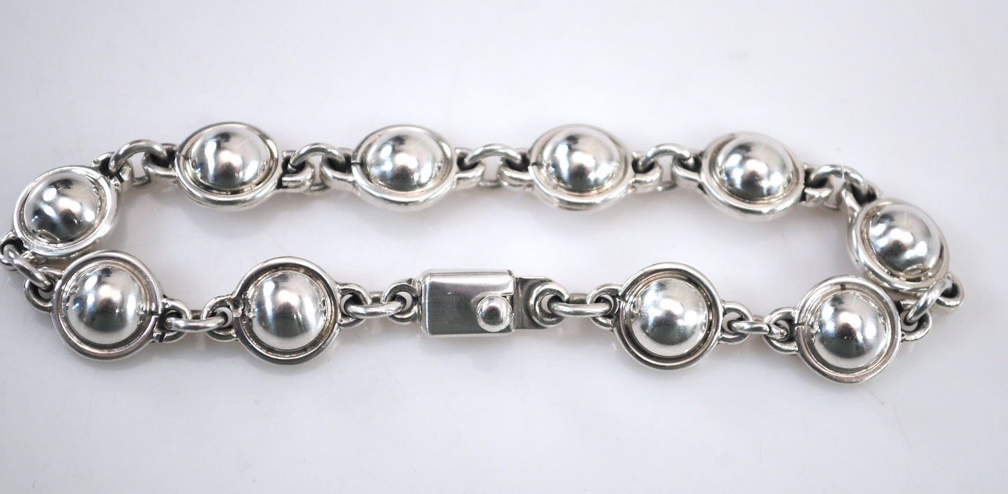 Sterling Silver Dome Circle Bracelet
