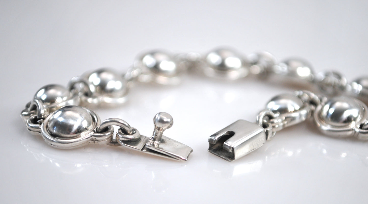 Sterling Silver Dome Circle Bracelet