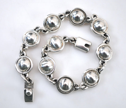 Sterling Silver Dome Circle Bracelet