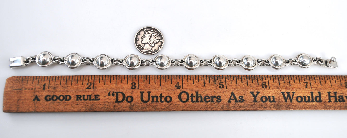 Sterling Silver Dome Circle Bracelet