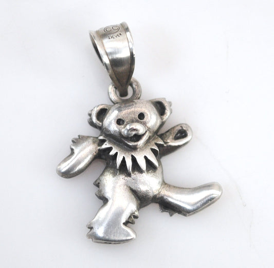 Signed Sterling Silver Grateful Dead Dancing Bear Pendant