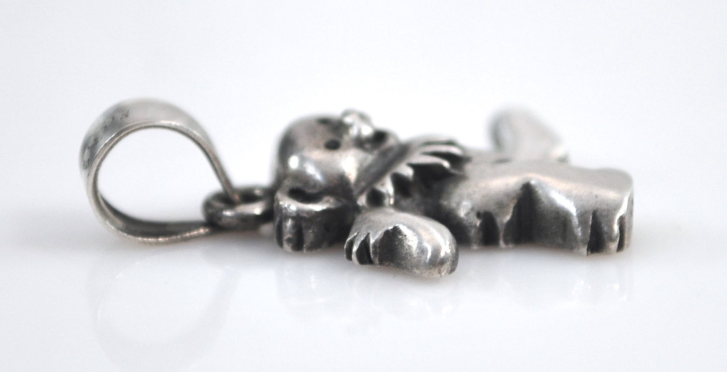 Signed Sterling Silver Grateful Dead Dancing Bear Pendant