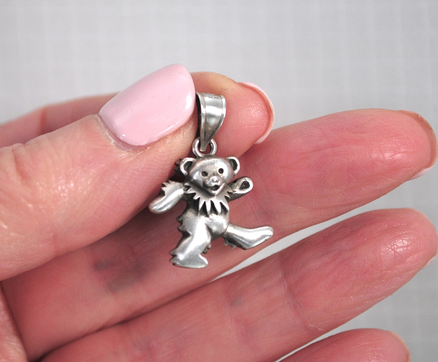 Signed Sterling Silver Grateful Dead Dancing Bear Pendant