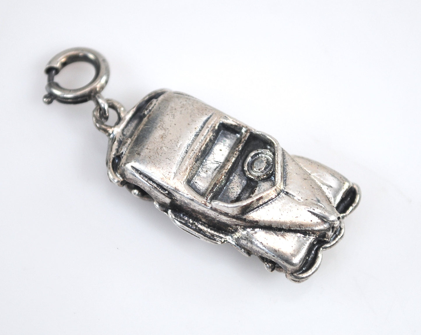 Vintage Sterling Silver Car Charm Pendant