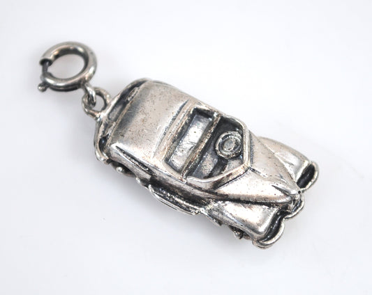 Vintage Sterling Silver Car Charm Pendant