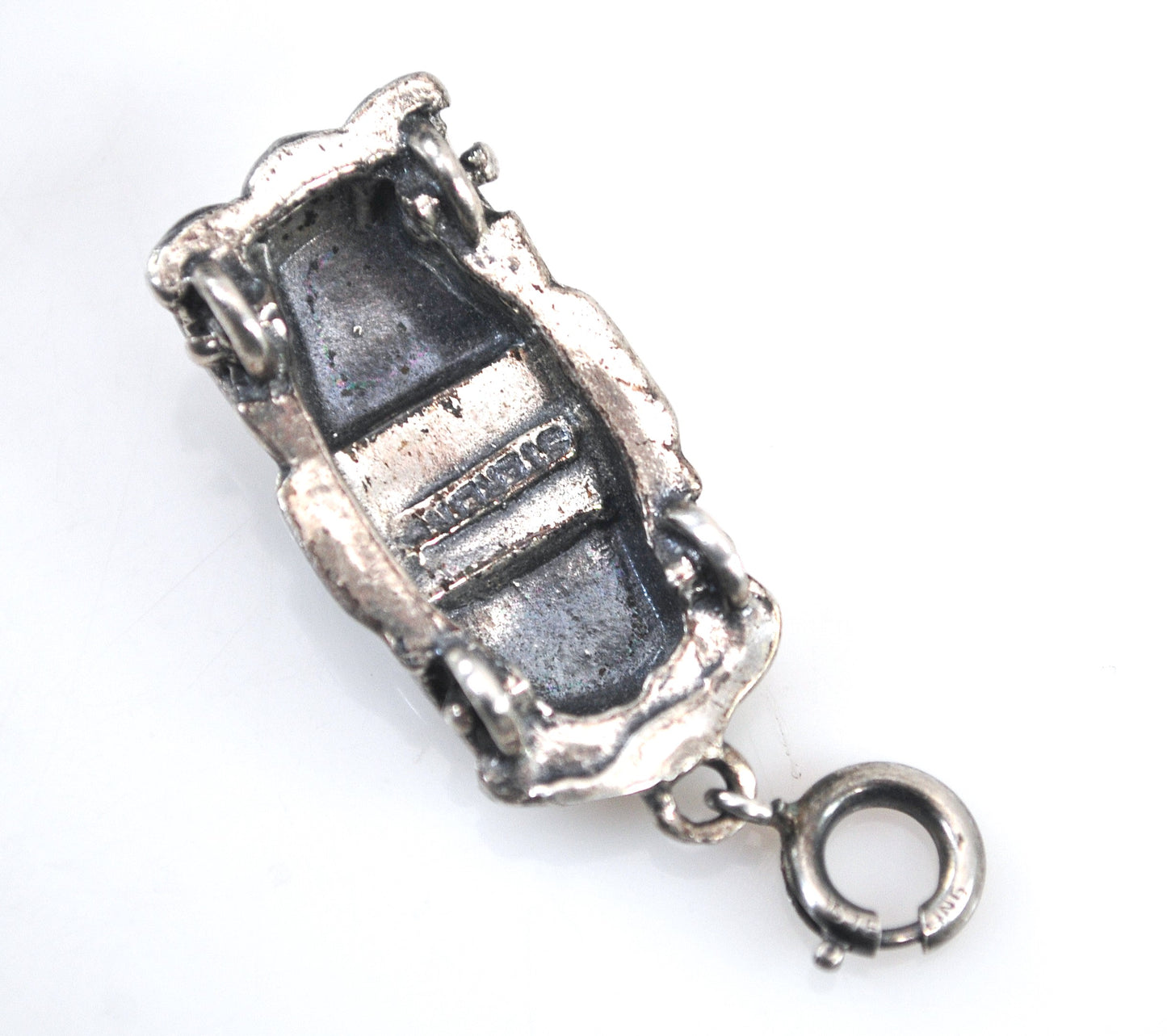 Vintage Sterling Silver Car Charm Pendant