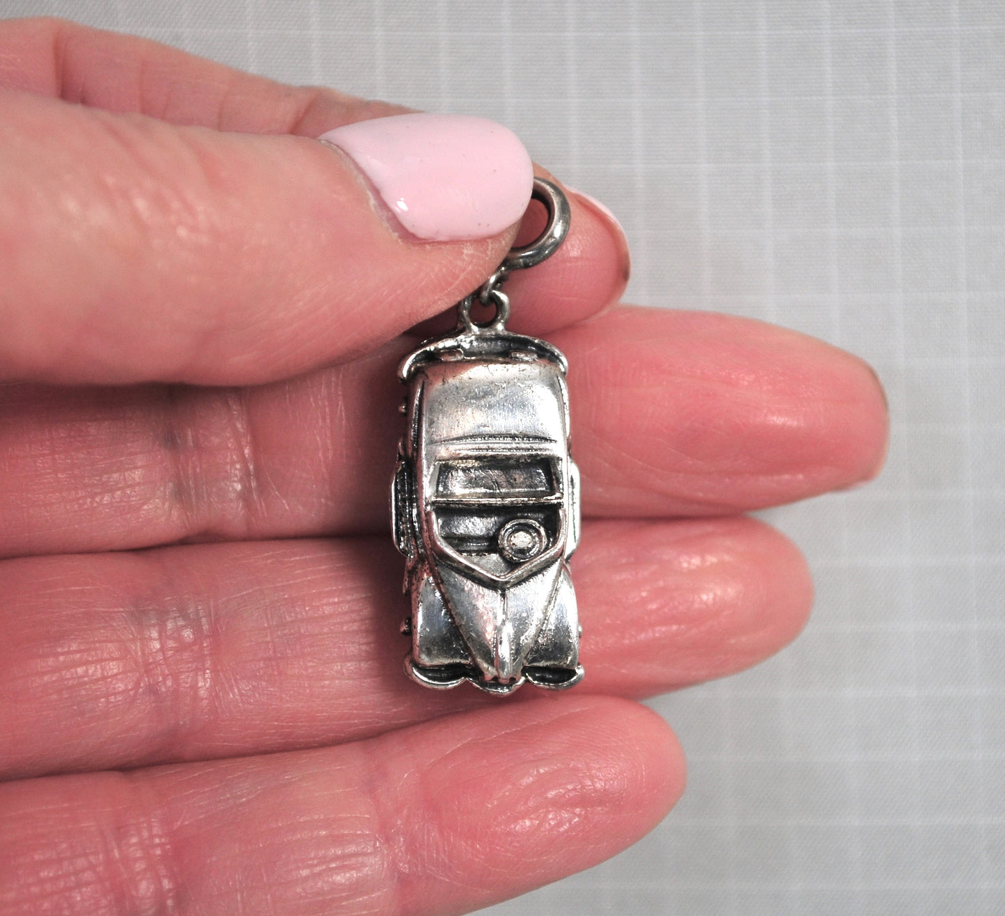 Vintage Sterling Silver Car Charm Pendant