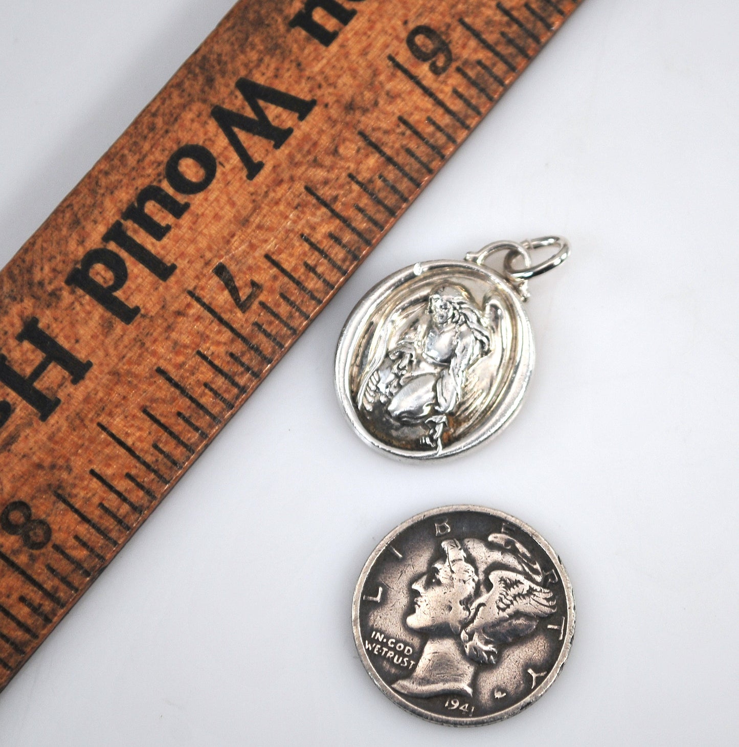 Vintage Sterling Silver Raphael Medal Pendant