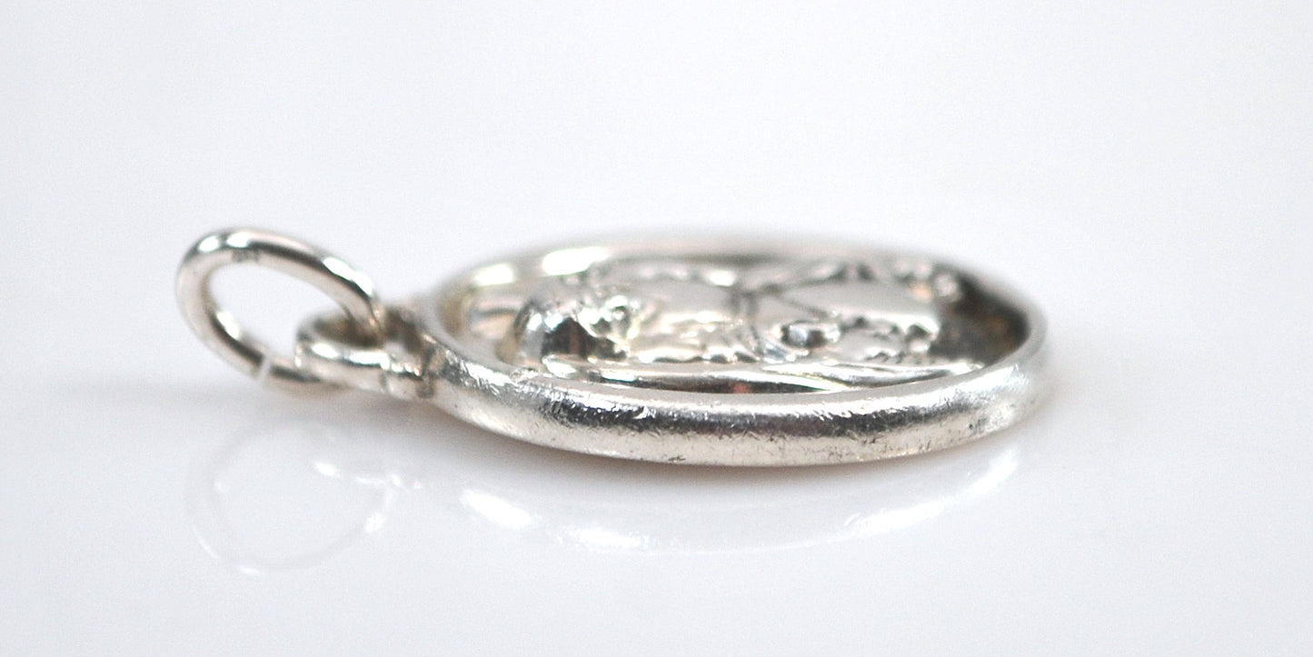 Vintage Sterling Silver Raphael Medal Pendant