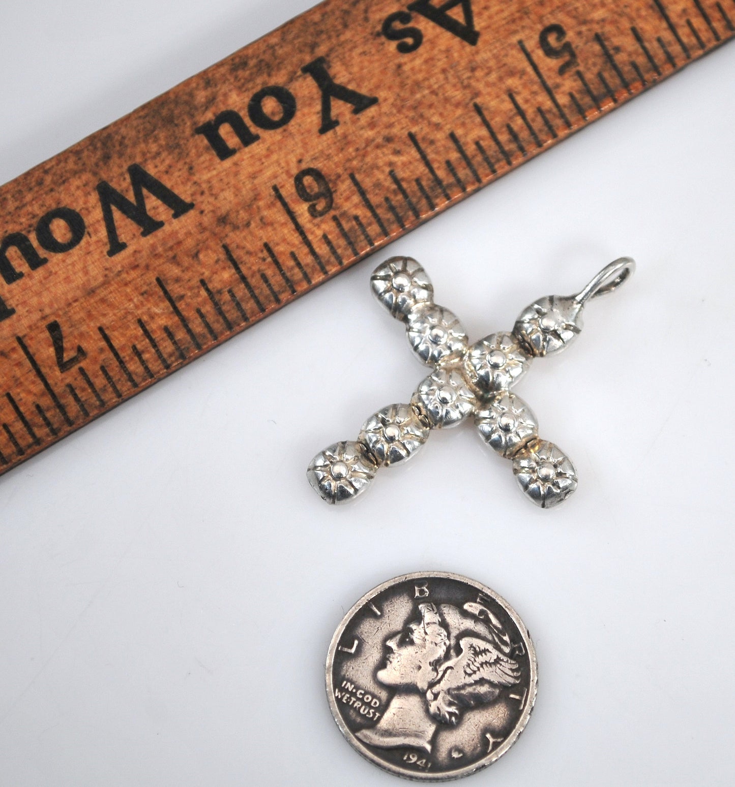 Handmade Sterling Silver Southwestern Cross Pendant