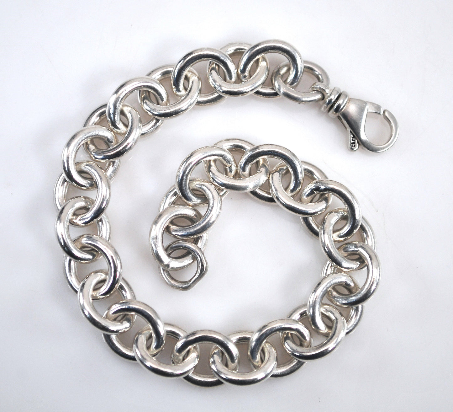 Heavy Sterling Silver Rolo Link Bracelet