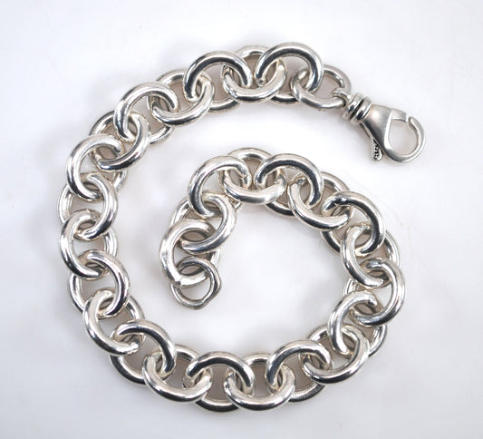 Heavy Sterling Silver Rolo Link Bracelet