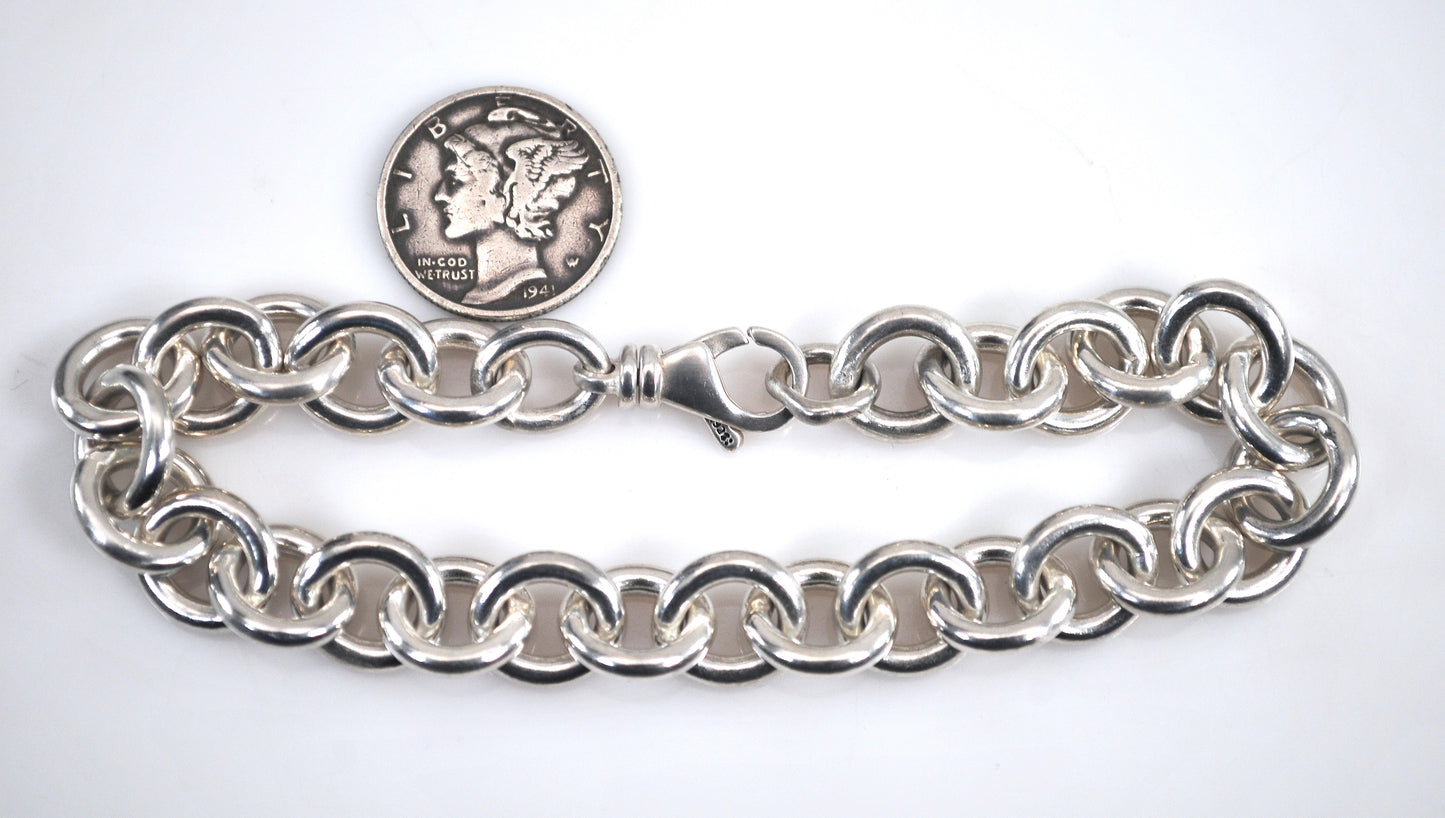 Heavy Sterling Silver Rolo Link Bracelet