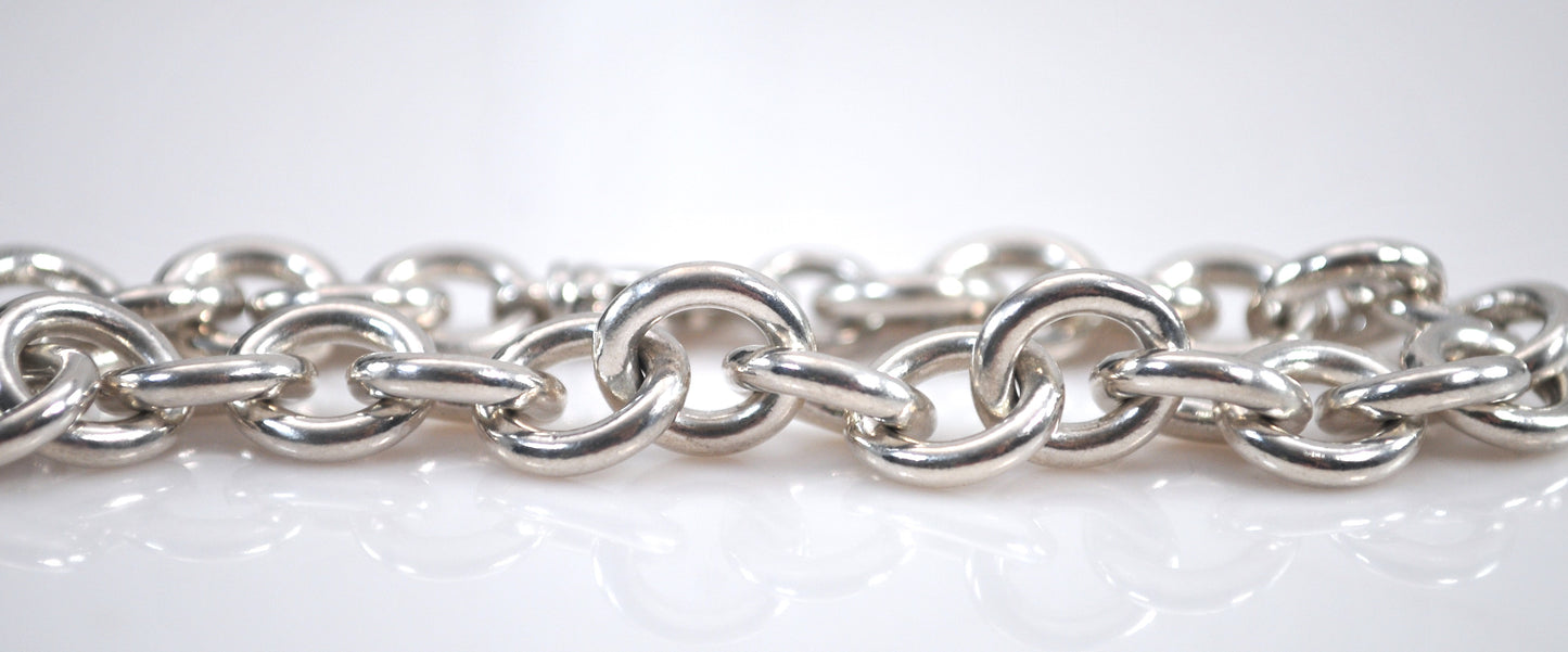 Heavy Sterling Silver Rolo Link Bracelet