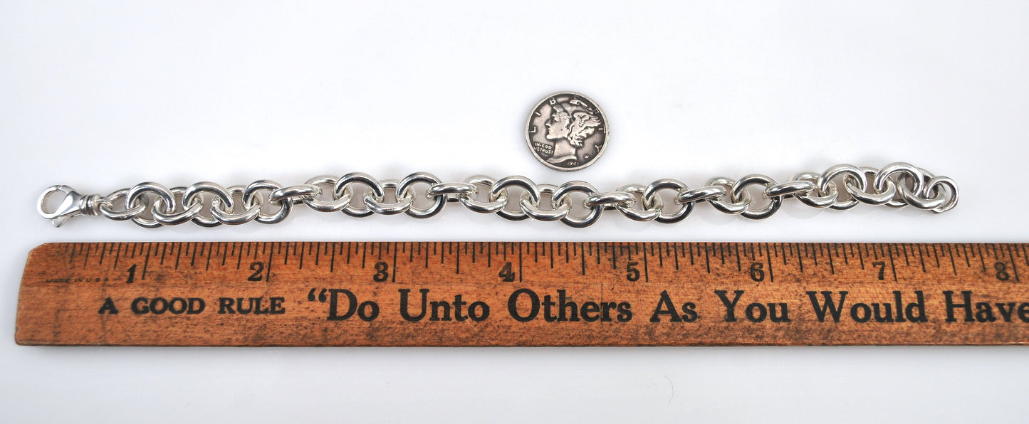 Heavy Sterling Silver Rolo Link Bracelet
