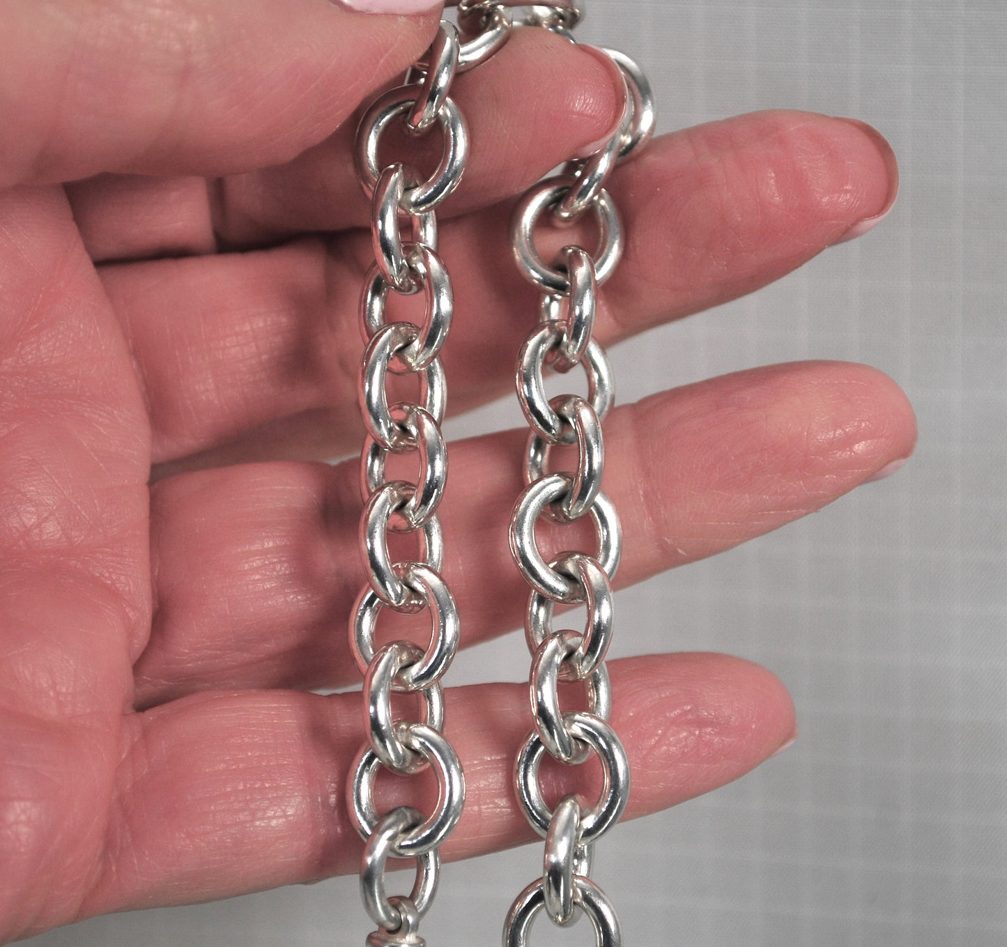 Heavy Sterling Silver Rolo Link Bracelet